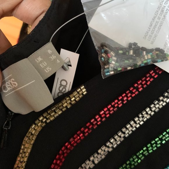 ASOS DESIGN stripe fringe sequin mini slip dress - Picture 5 of 9